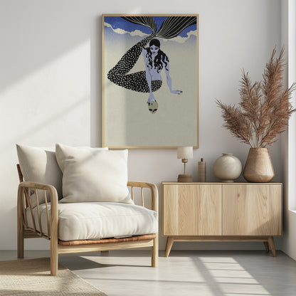 A poster or art print with a dramatic and intense design, illustrating a story of revenge, likely featuring dark tones and striking imagery. Poster