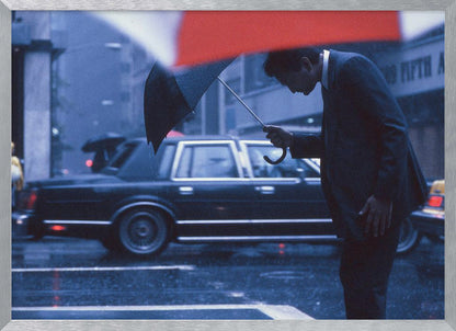 An art print or poster titled 'A bow to the rain' from the 'New York Blues' series, depicting a scene related to rain or a moody New York cityscape, likely featuring blue and grey tones. Poster