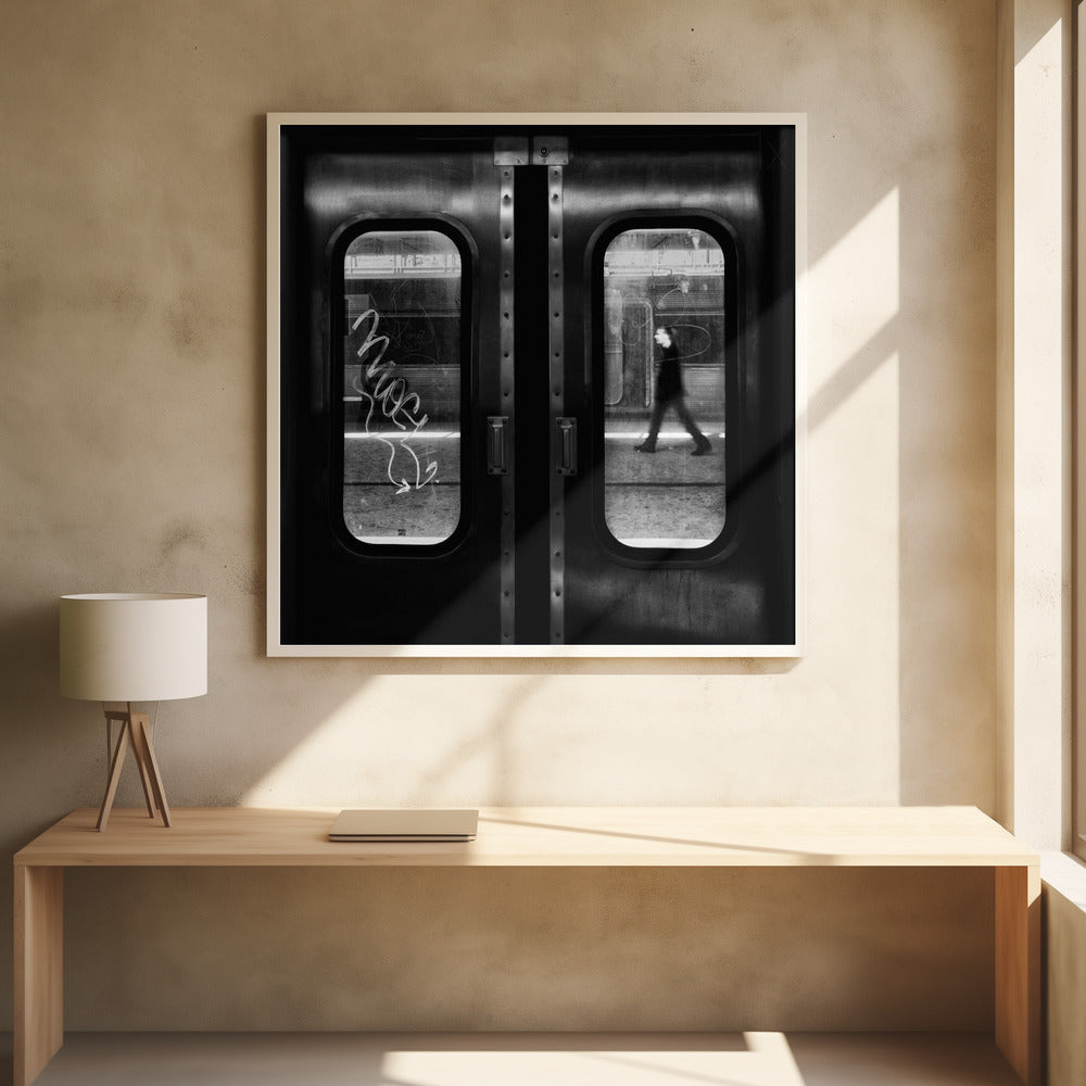 A minimalist art print or poster depicting a lonely passage, perhaps a road, path, or body of water, with a sense of isolation or journey. Print