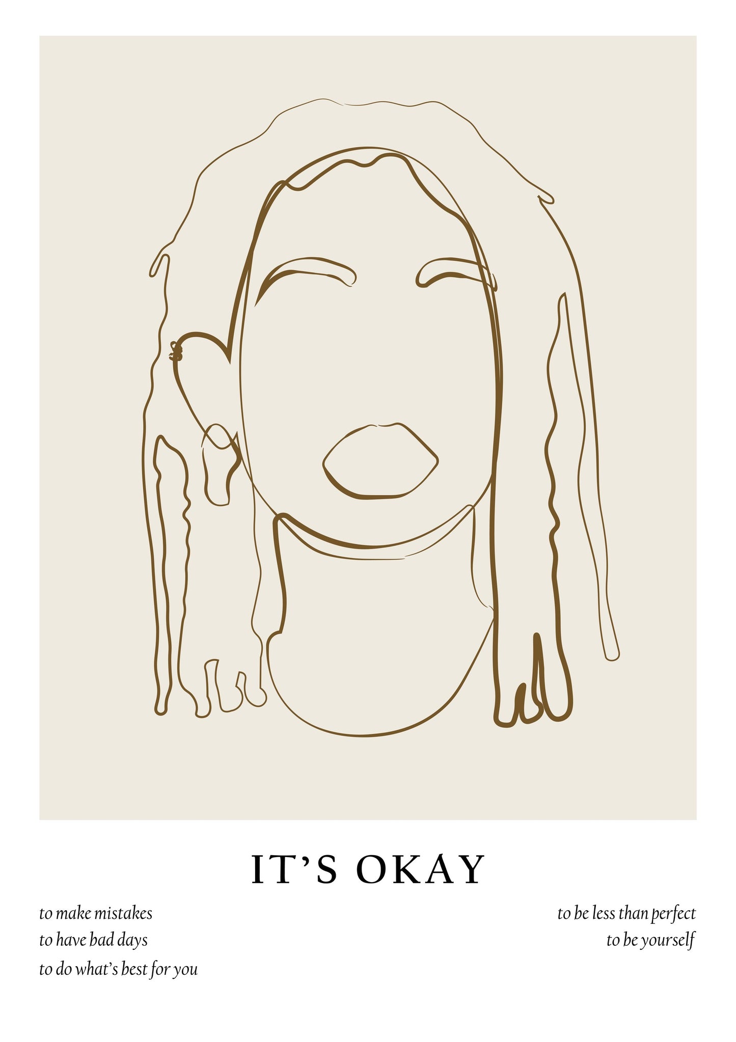 Woman line portrait - Poster / Art Print