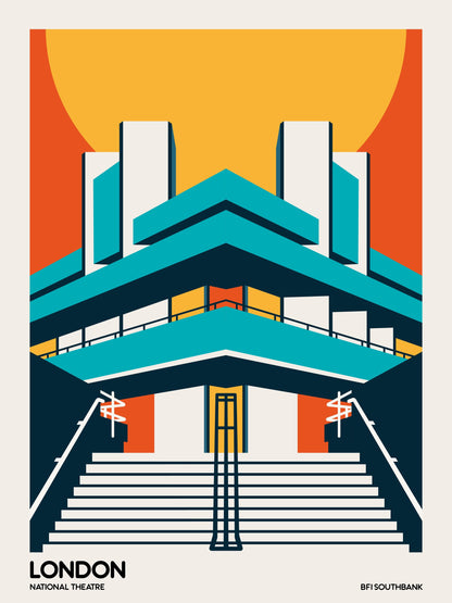 London BFI Southbank Brutalist Architecture - Poster / Art Print