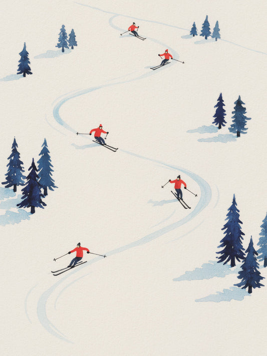 Five Skiers - Poster / Art Print