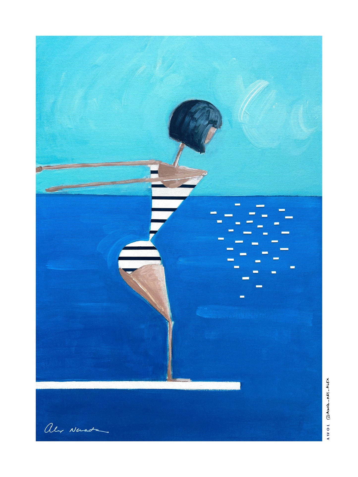 Summer Pool Diver - Poster / Art Print