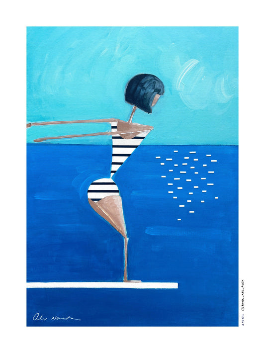 Summer Pool Diver - Poster / Art Print