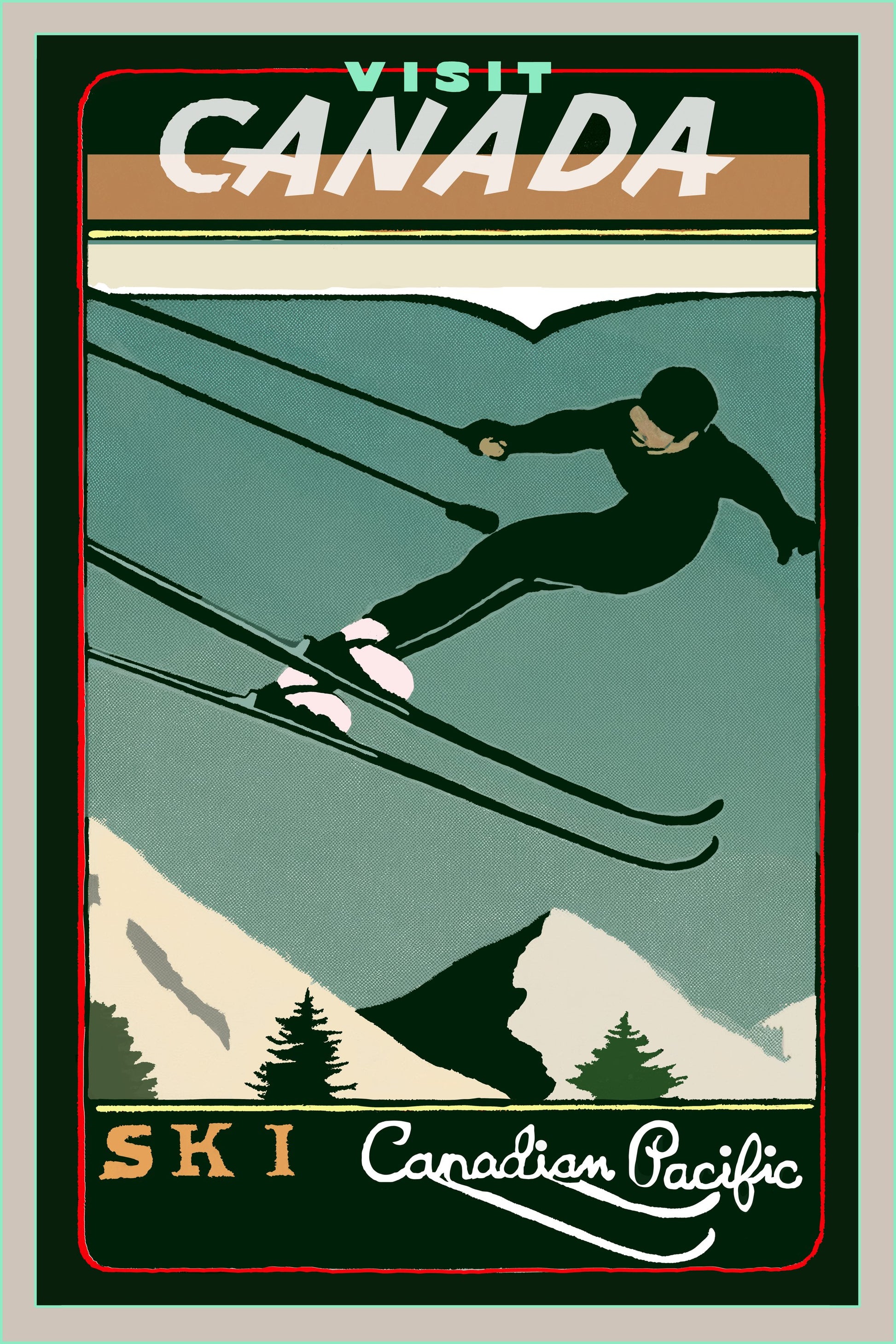 Winter Tourism: Vintage Ski Canada Poster - Poster / Art Print
