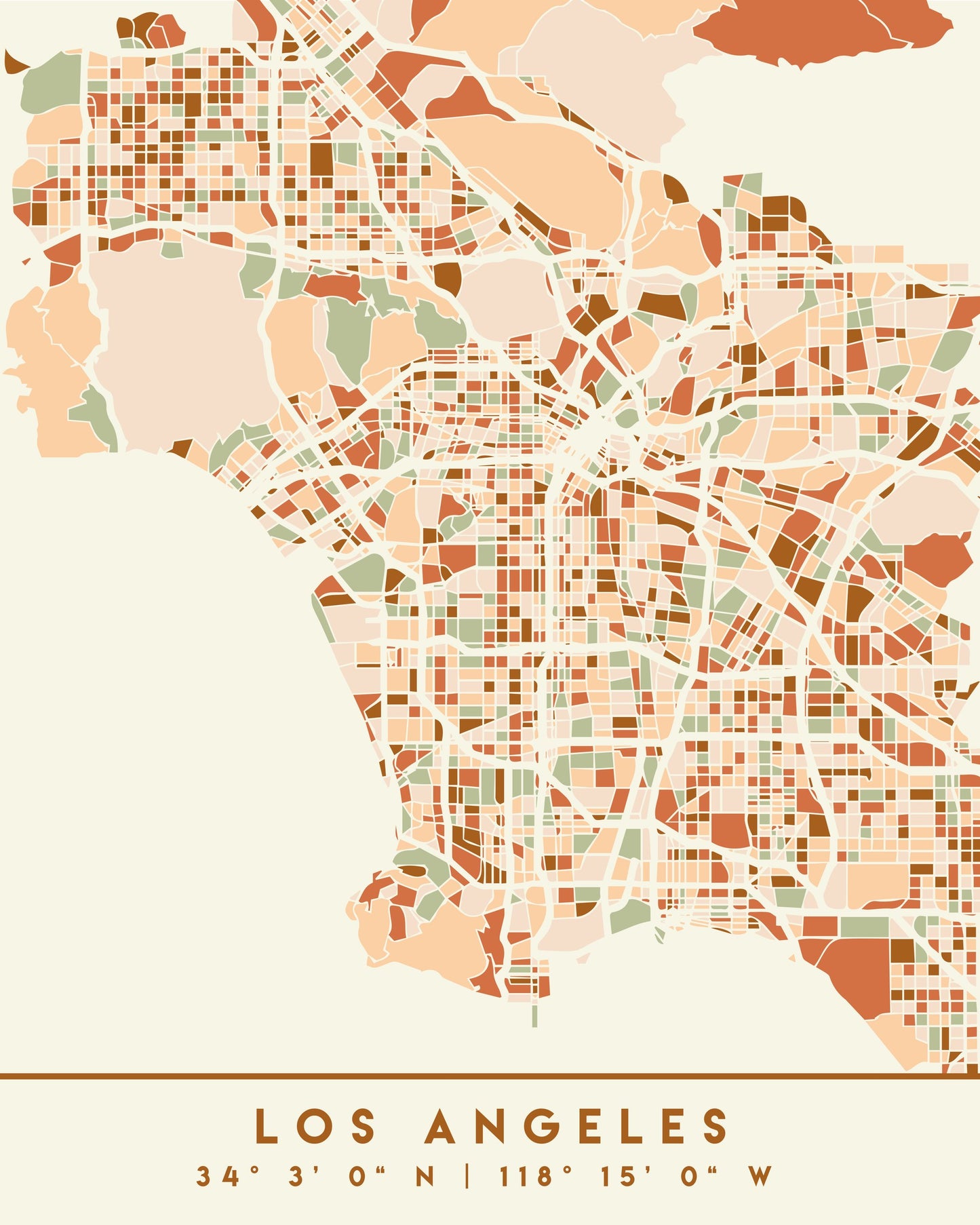 Black Maps Earth Tones 42 - Poster / Art Print