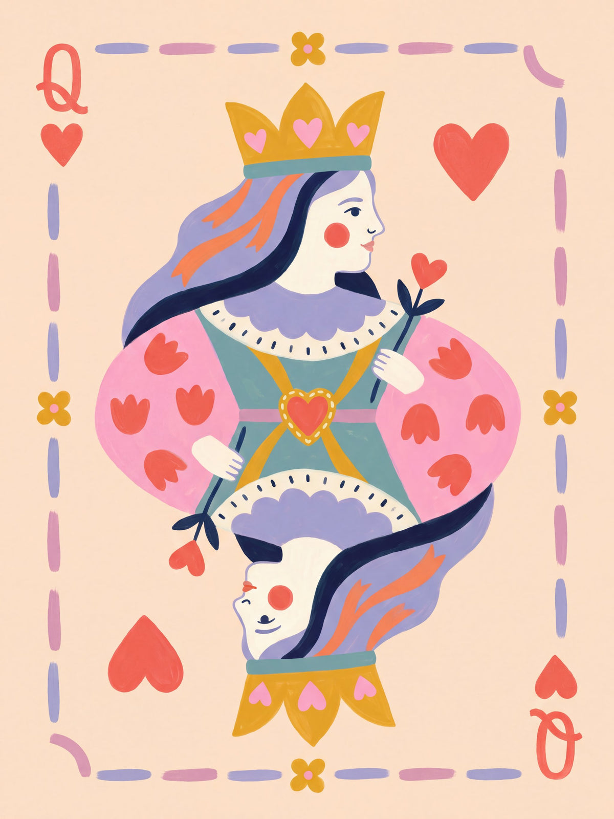 Whimsical Queen of Hearts - Poster / Art Print