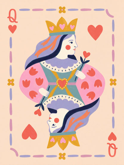 Whimsical Queen of Hearts - Poster / Art Print