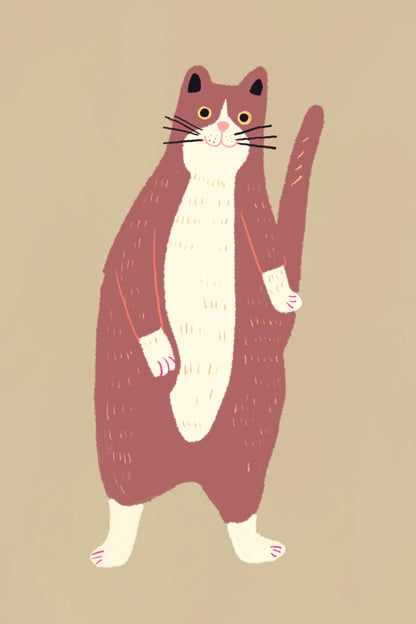 Brown and white cat - Poster / Art Print