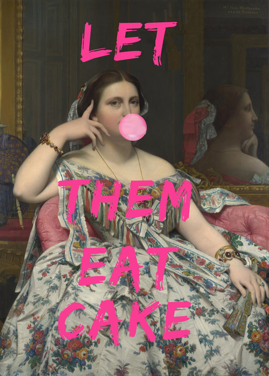 Let Them Eat Cake, Bubble Gum Vintage Portrait - Poster / Art Print