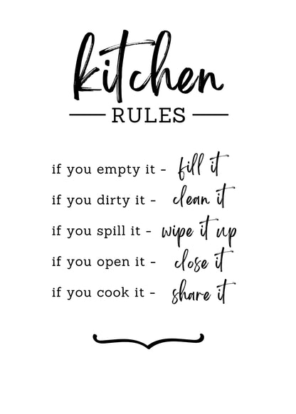 Kitchen Rules - Poster / Art Print