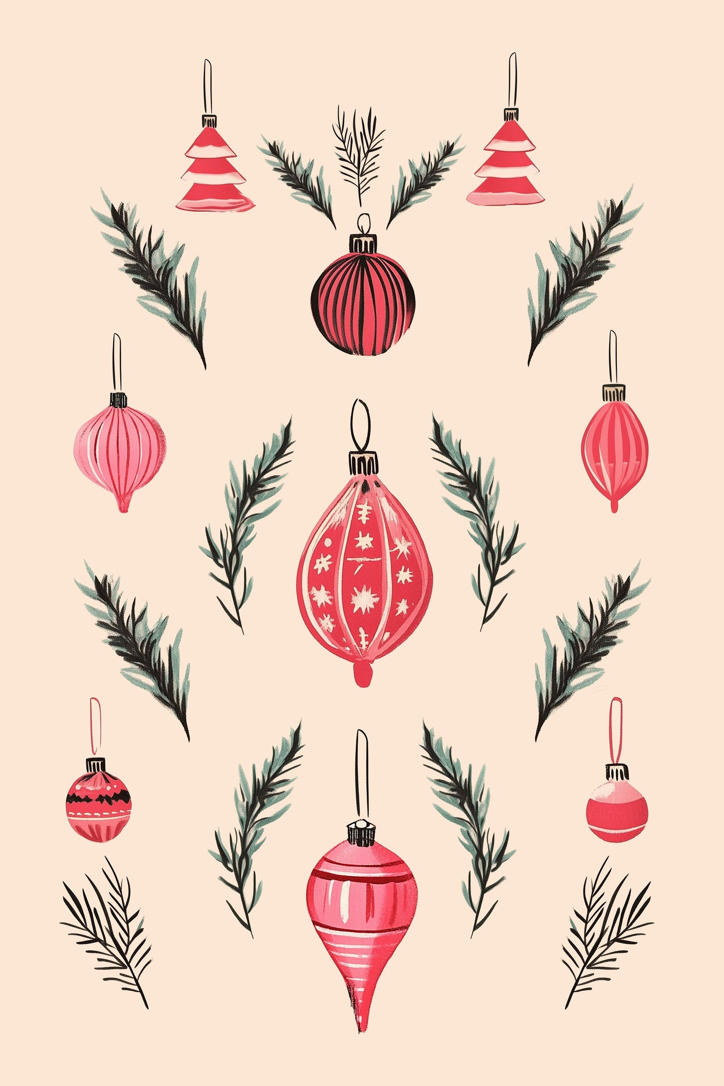 Pink Baubles - Poster / Art Print