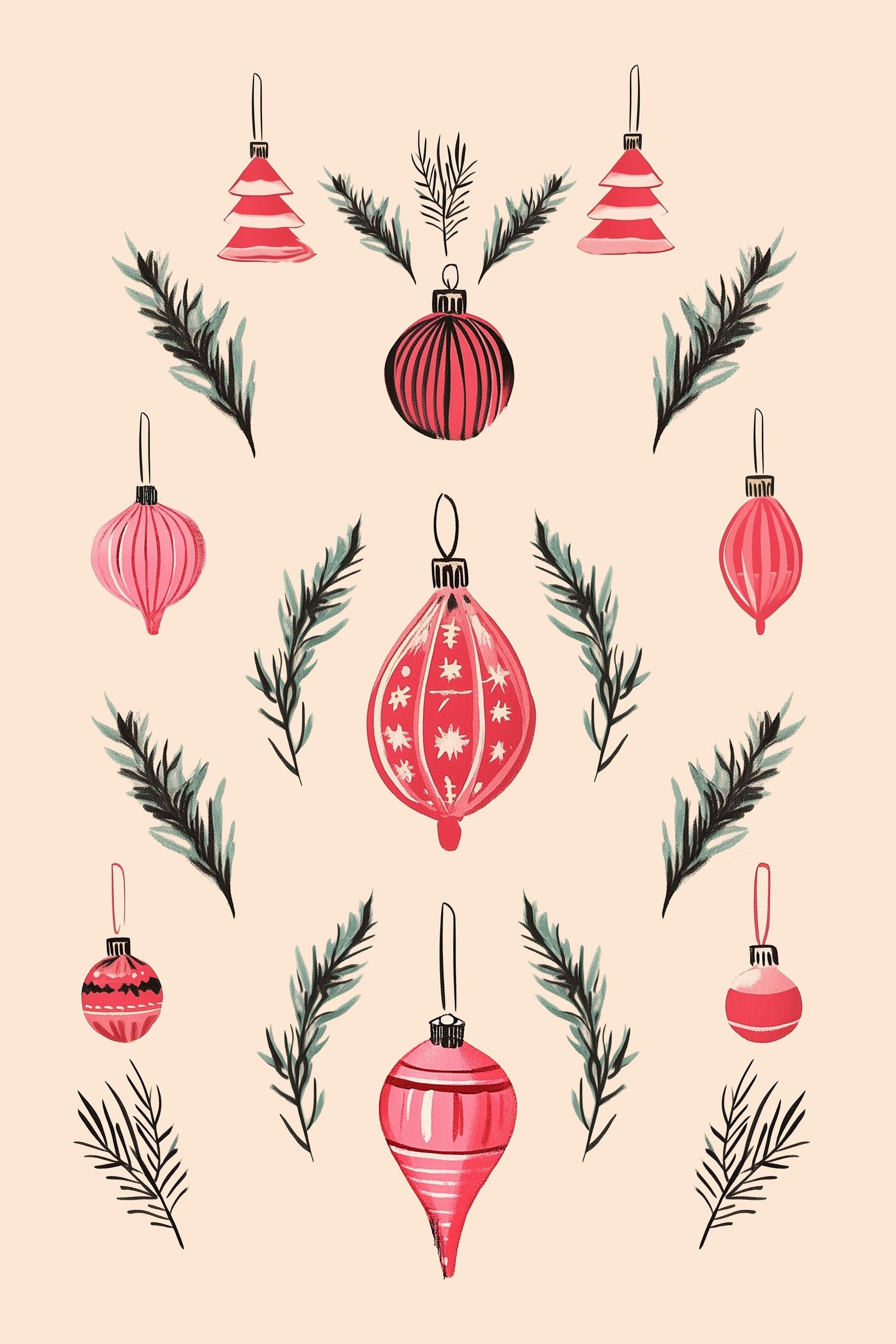 Pink Baubles - Poster / Art Print