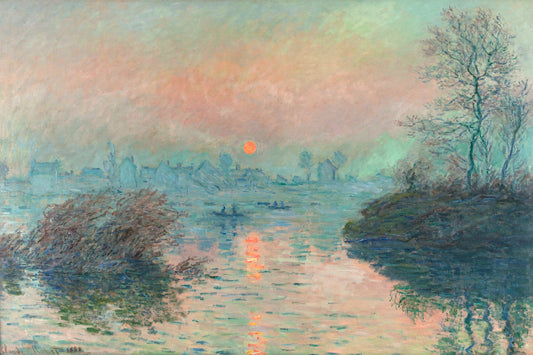 Sun Setting On the Seine At Lavacourt (1880) Claude Monet - Poster / Art Print