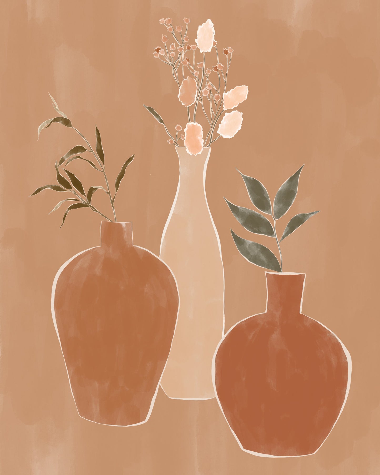 Set of Flower Vases - Poster / Art Print