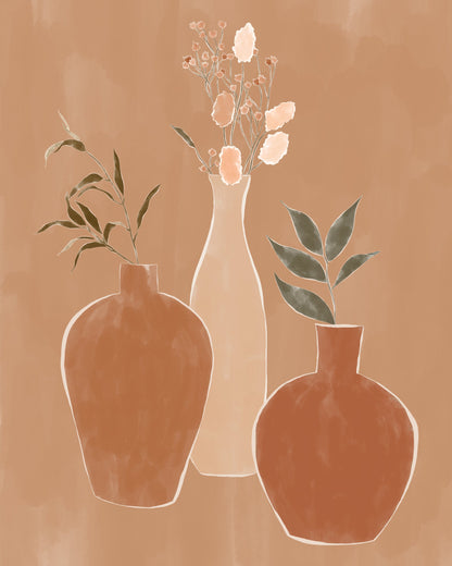 Set of Flower Vases - Poster / Art Print