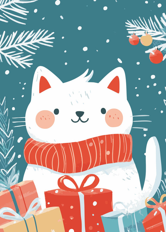 Christmas Cat - Poster / Art Print
