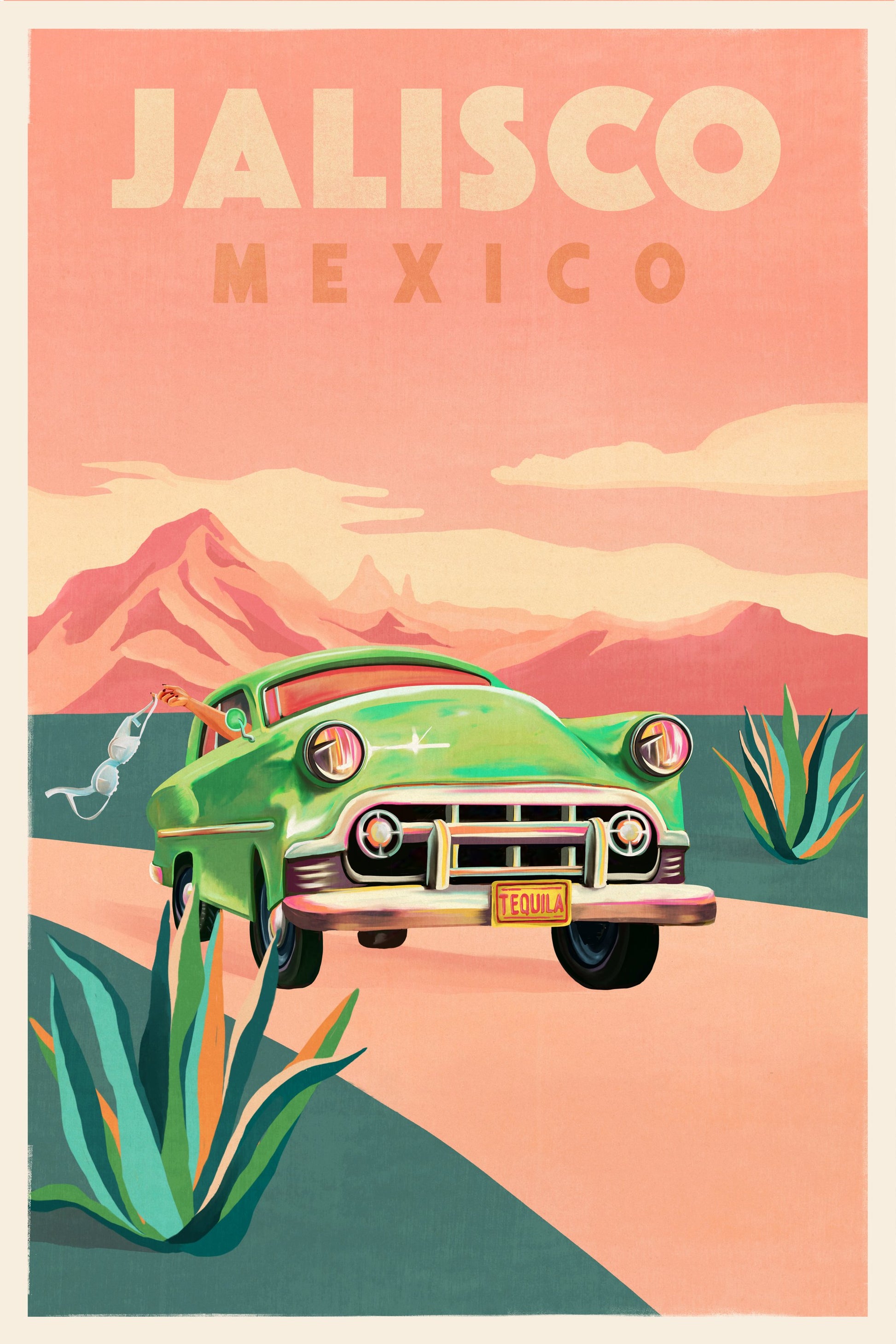 Jalisco Mexico Vintage Travel Poster - Poster / Art Print