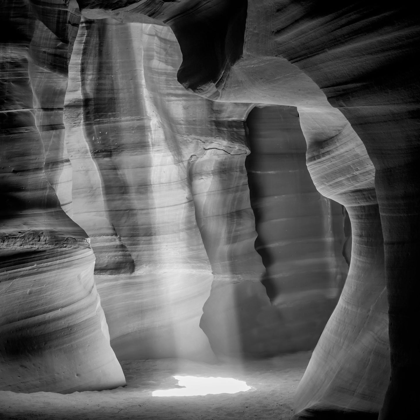 MONOCHROME ANTELOPE CANYON Gorgeous Lightbeam - Poster / Art Print