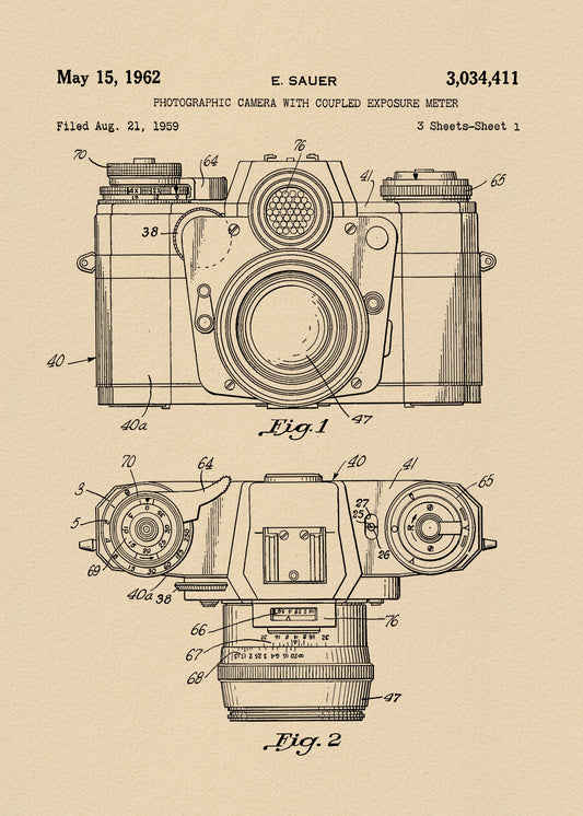 Camera Patent 1962 - Poster / Art Print