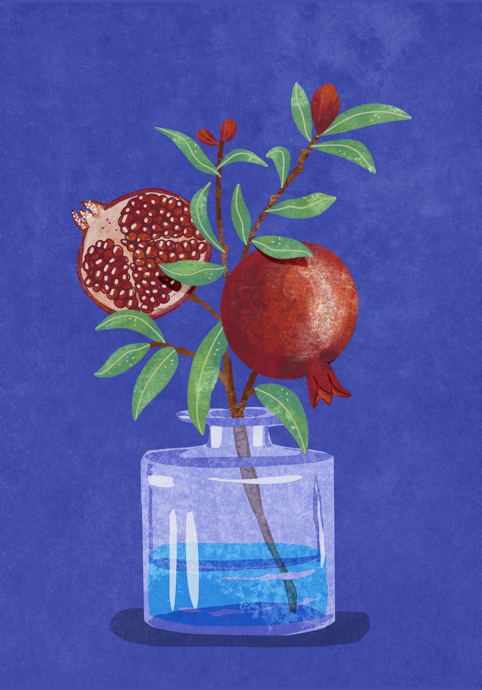 pomegranate in Vase - Poster / Art Print