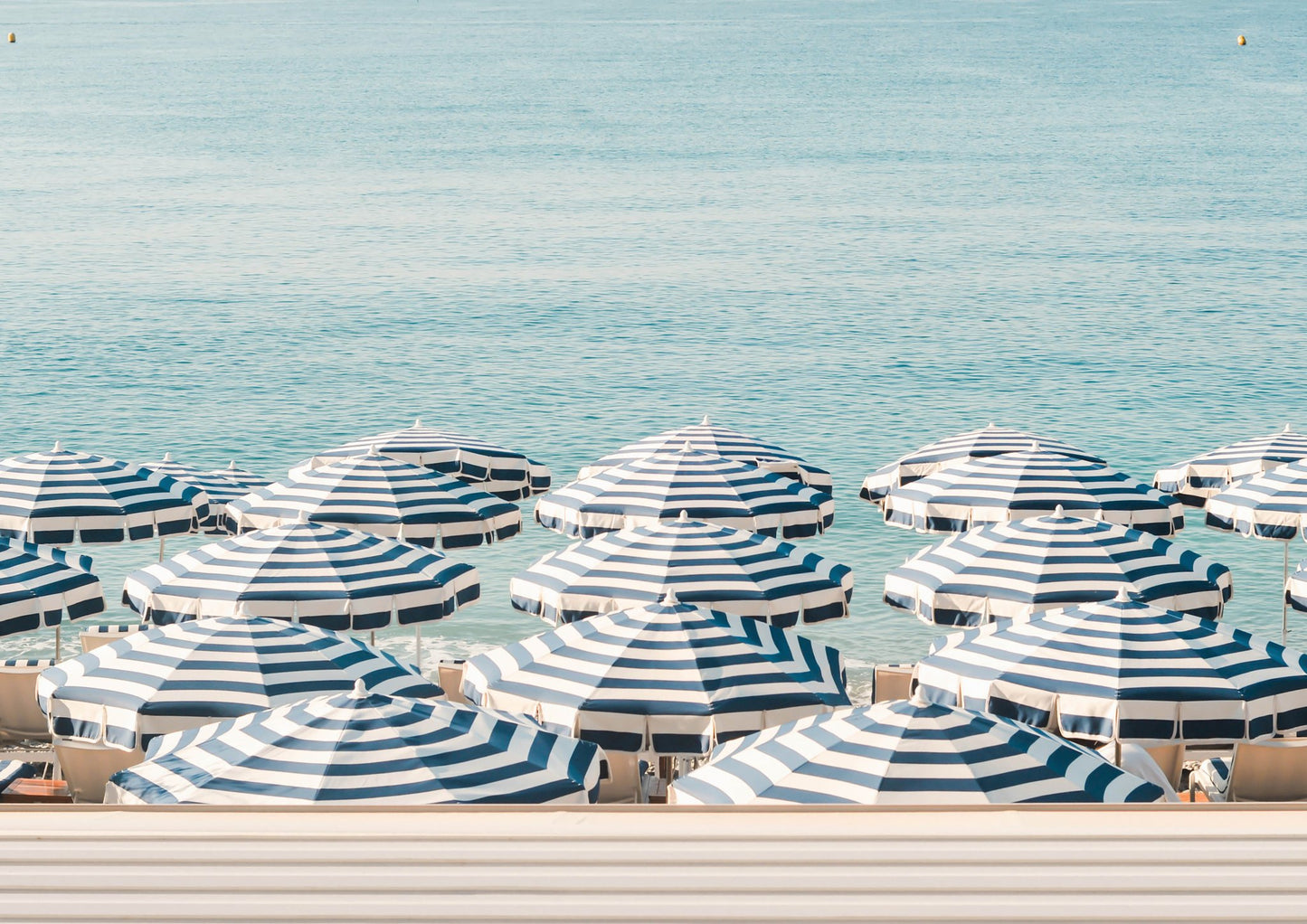 Striped Beach Umbrellas - Poster / Art Print
