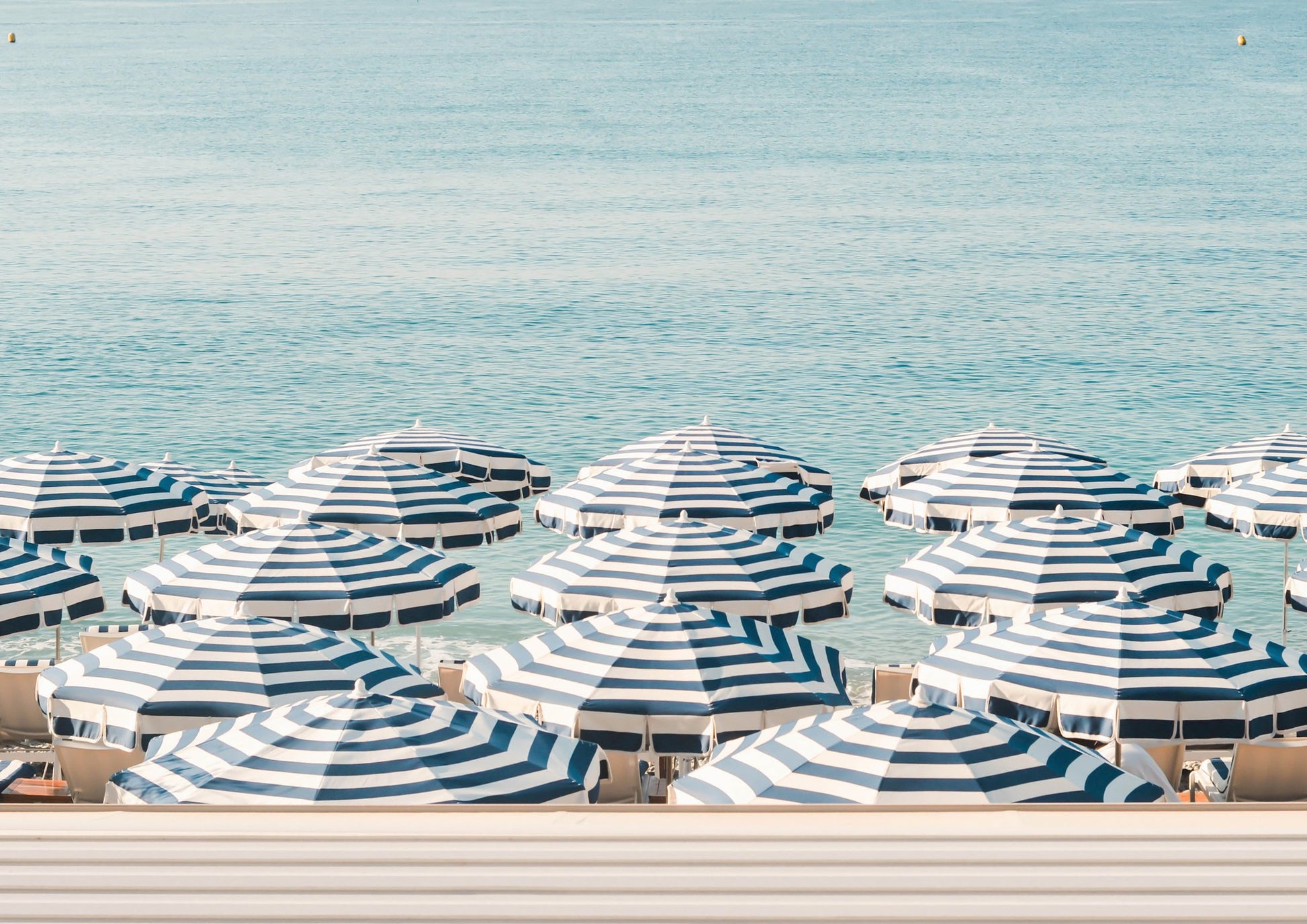 Striped Beach Umbrellas - Poster / Art Print