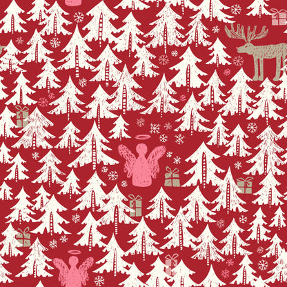 Black forest X-Mas Winter forest pattern - Poster / Art Print