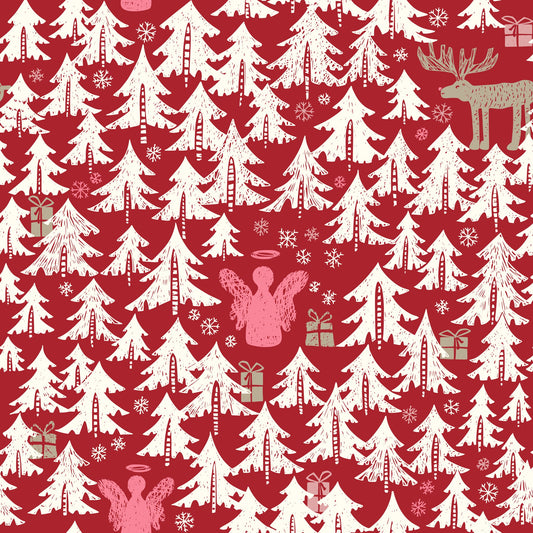 Black forest X-Mas Winter forest pattern - Poster / Art Print