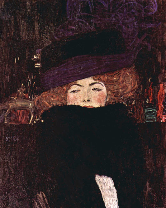 Dame Mit Hut Und Federboa (1909) - Poster / Art Print