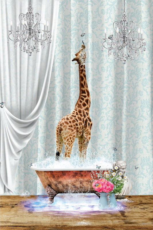 Giraffe & Bubbles - Poster / Art Print