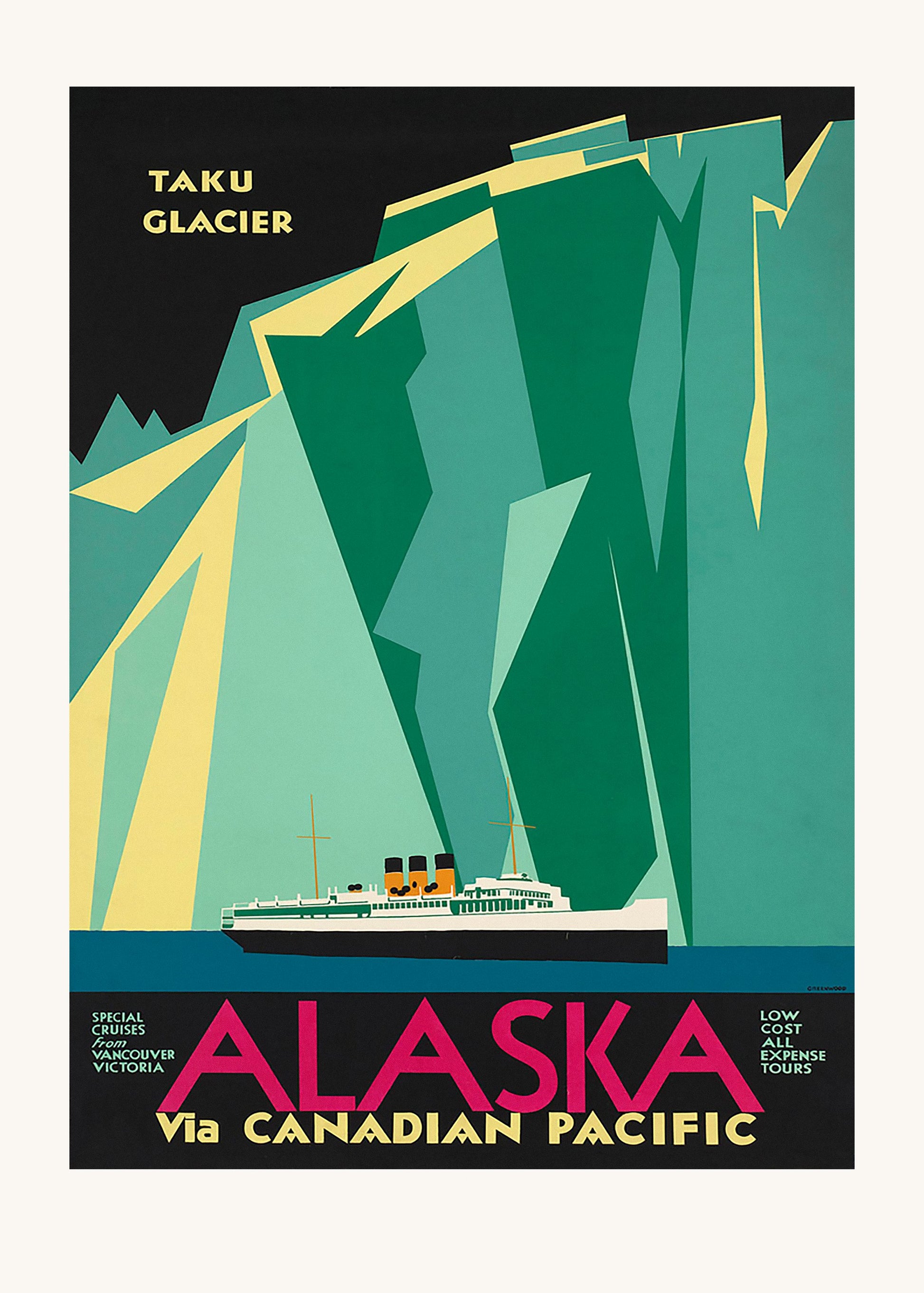 Alaska Via Canadian Pacific. Taku Glacier - Poster / Art Print