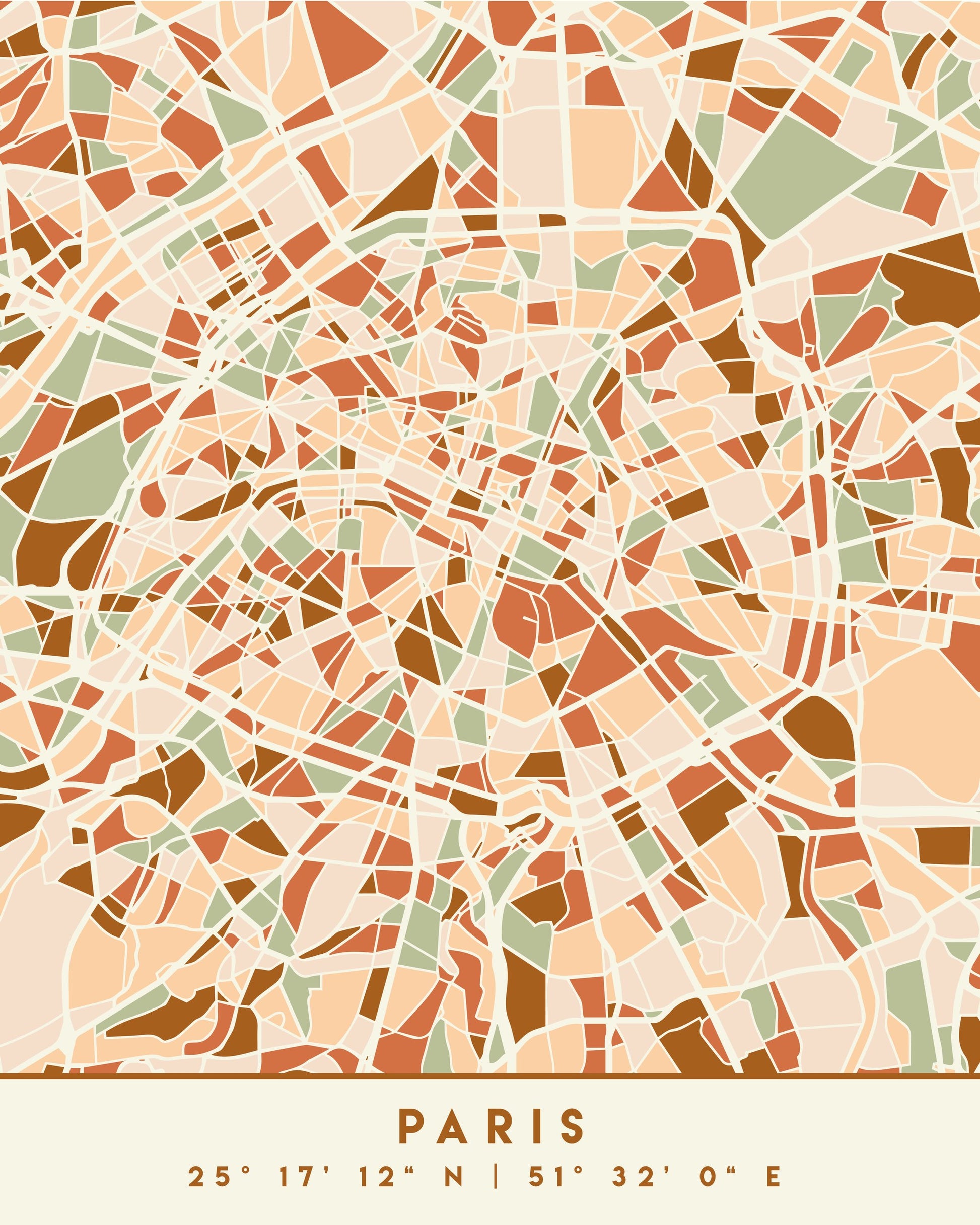 Black Maps Earth Tones 64 - Poster / Art Print