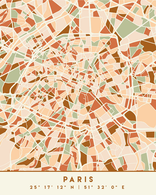 Black Maps Earth Tones 64 - Poster / Art Print