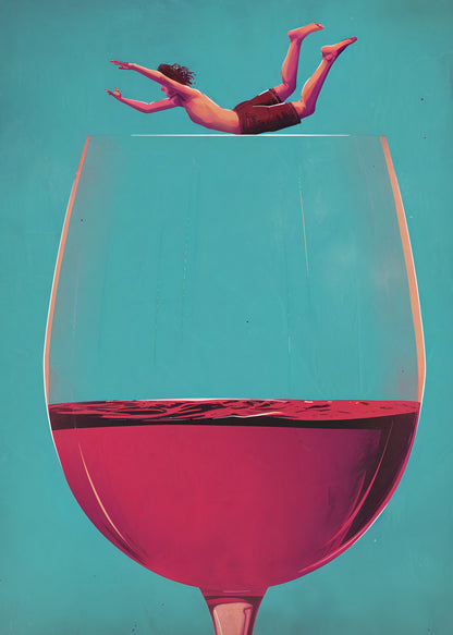 Wine Dive - Poster / Art Print