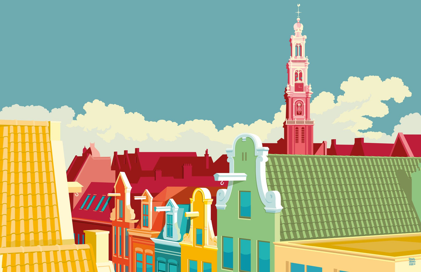 Amsterdam Jordaan Westerkerk - Poster / Art Print