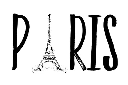 PARIS Typography - Poster / Art Print