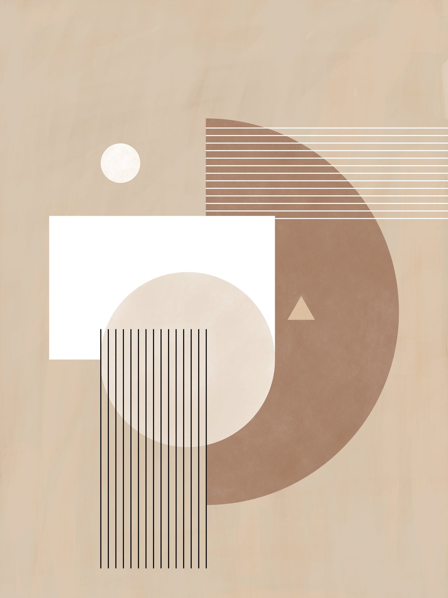 Neutral Semicircles Poster No.1 - Poster / Art Print