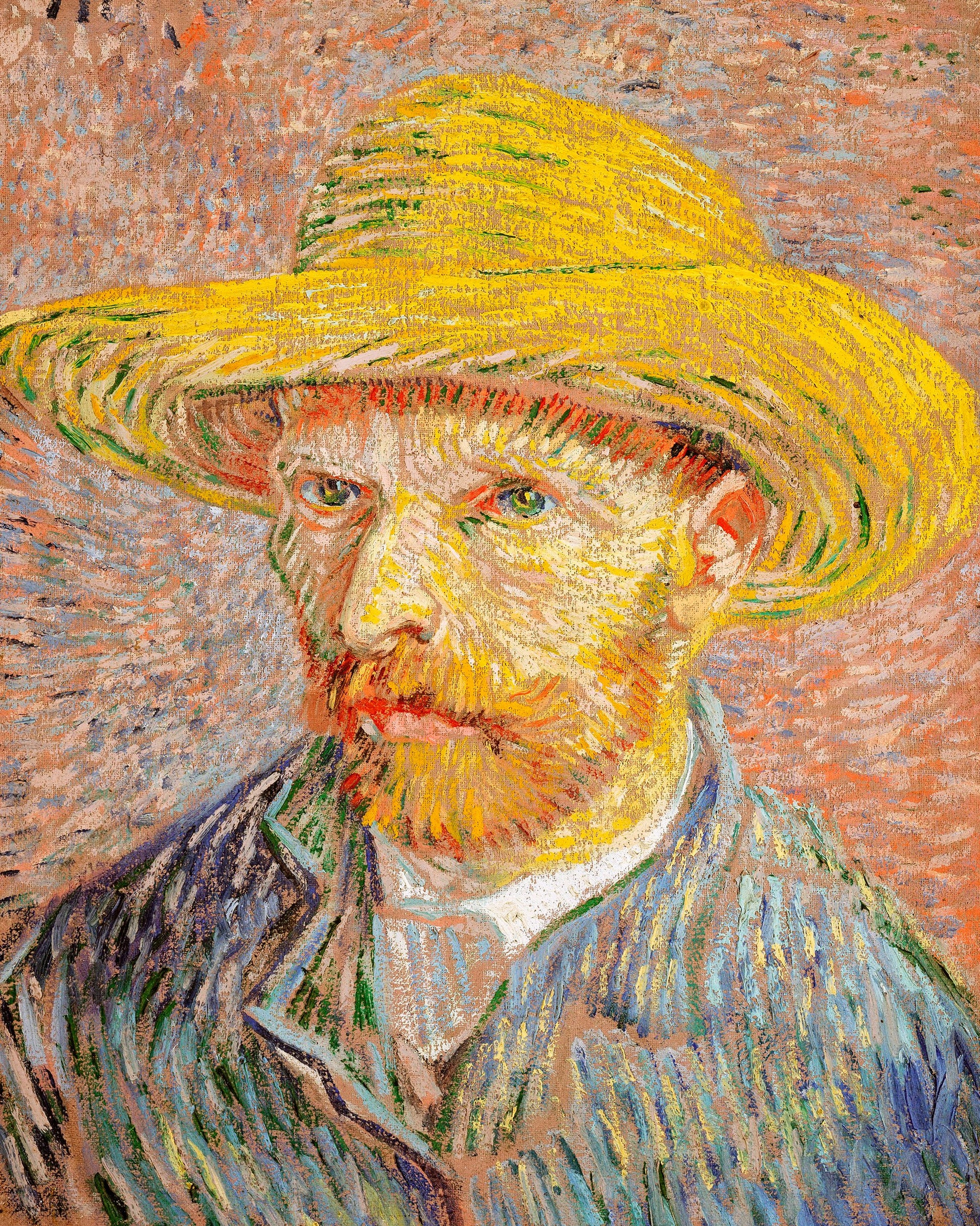 Self Portrait With Straw Hat - Poster / Art Print