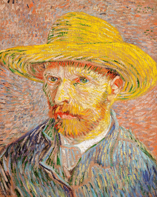 Self Portrait With Straw Hat - Poster / Art Print