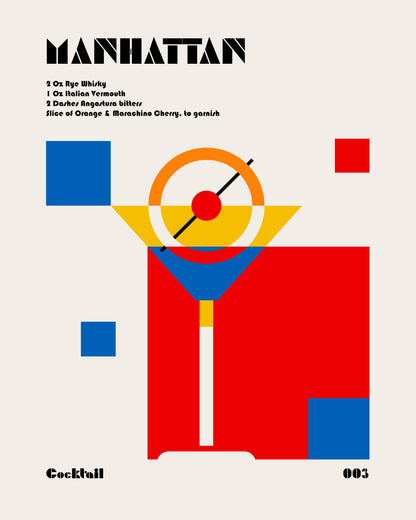 Manhattan Bauhaus Cocktail - Poster / Art Print