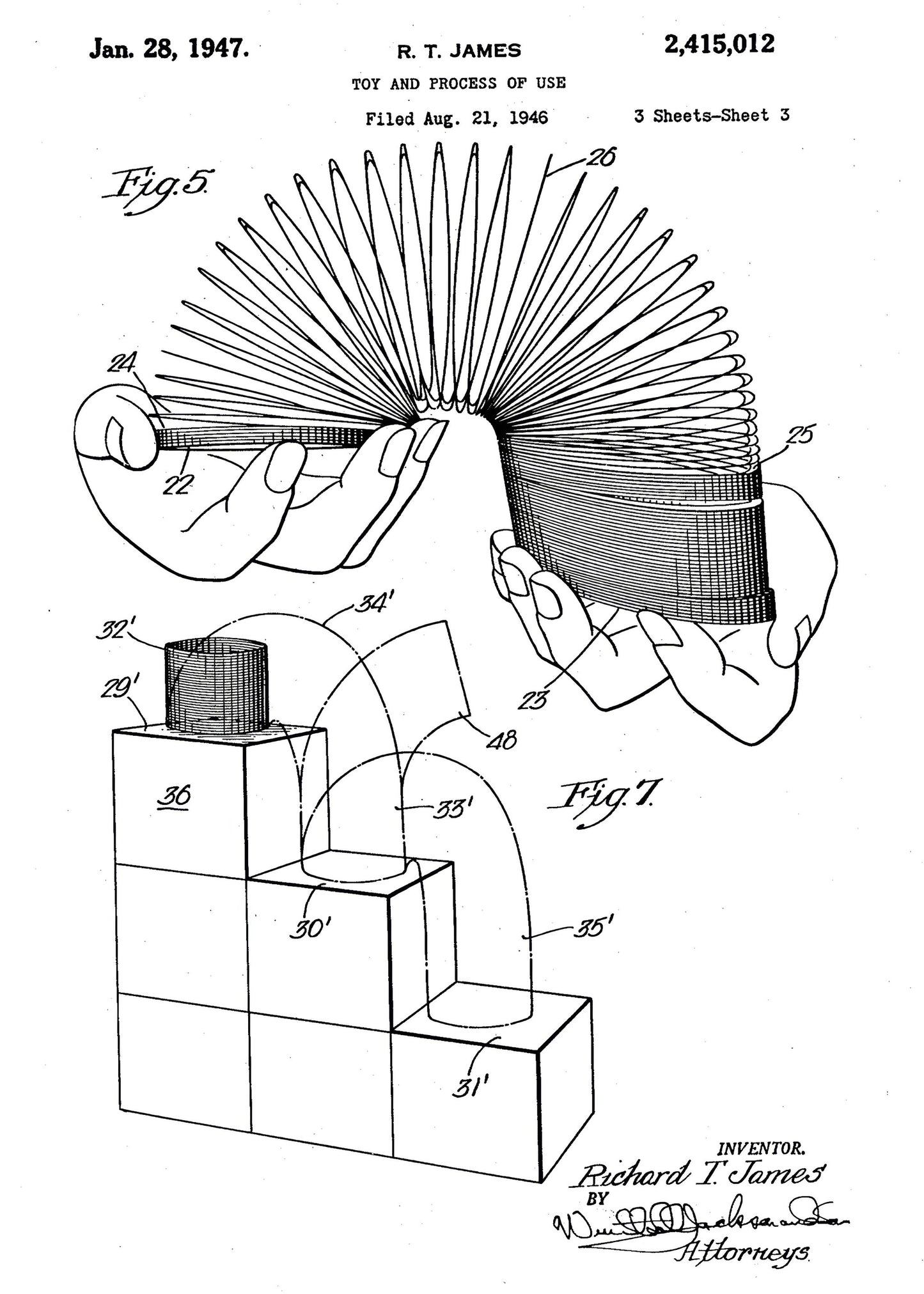 Toy and Process of Use Patent 1947 - Poster / Art Print