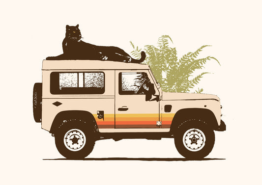 Black Panther On Car - Poster / Art Print