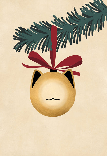 Meowry bauble godl/tan - Poster / Art Print