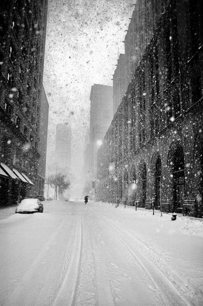 New York Walker in Blizzard - Poster / Art Print