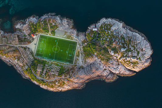 Football field on the edge of the world - Poster / Art Print