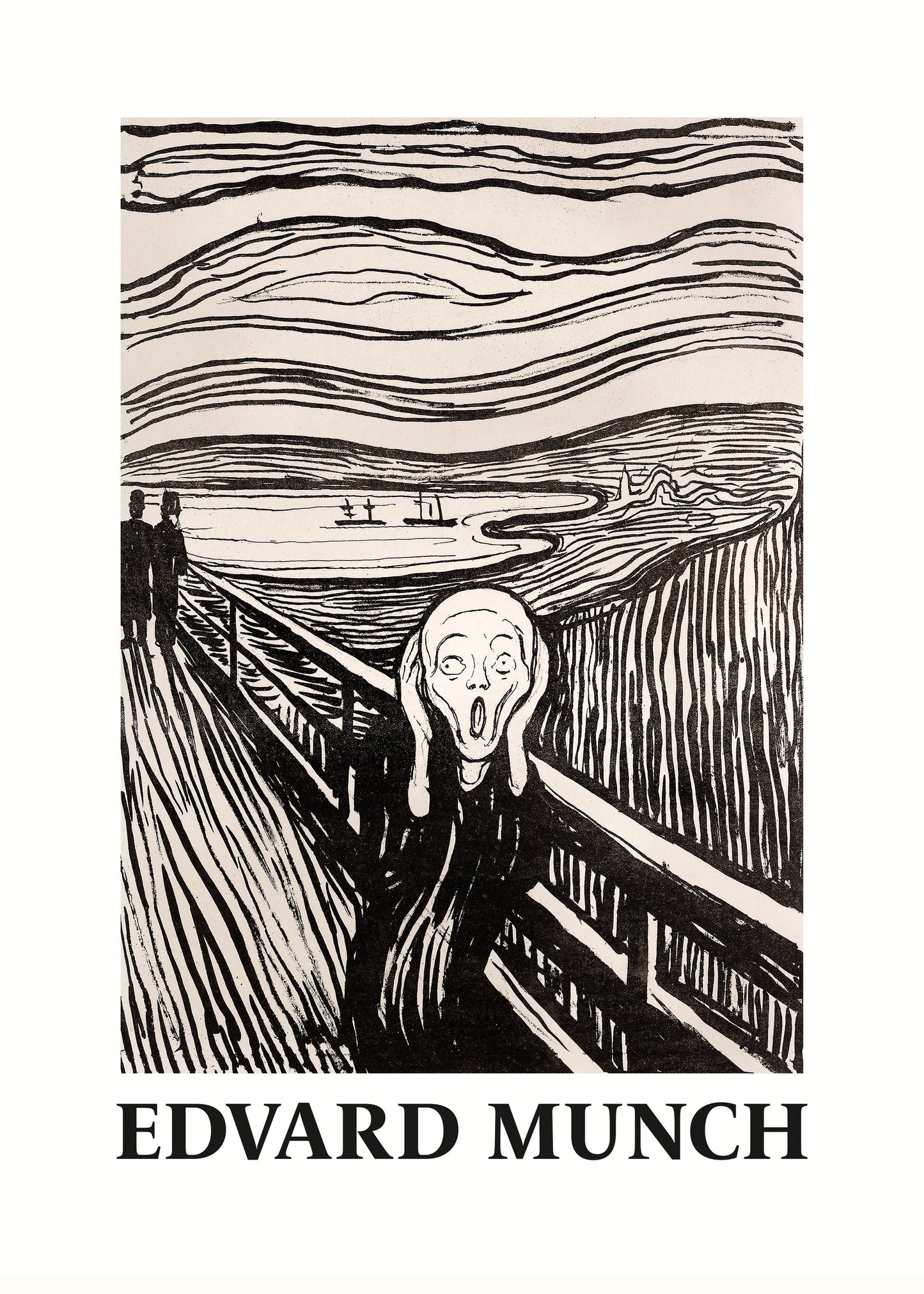 Skriet- The Scream - Monochrome Version - Poster / Art Print