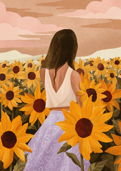 Sunflower Evenings - Poster / Art Print