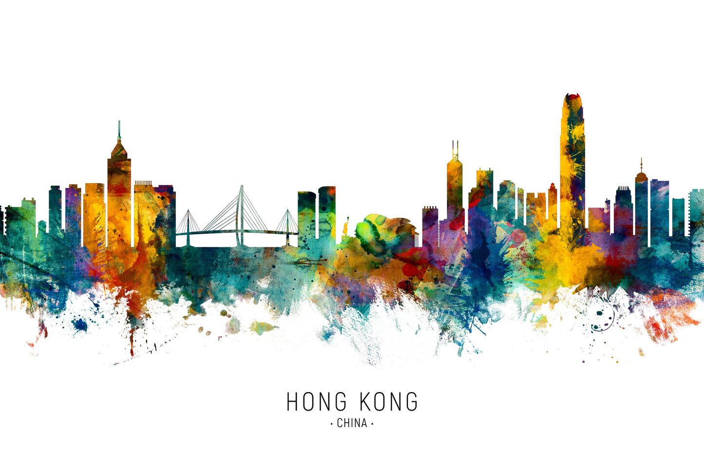 Hong Kong China Skyline - Poster / Art Print
