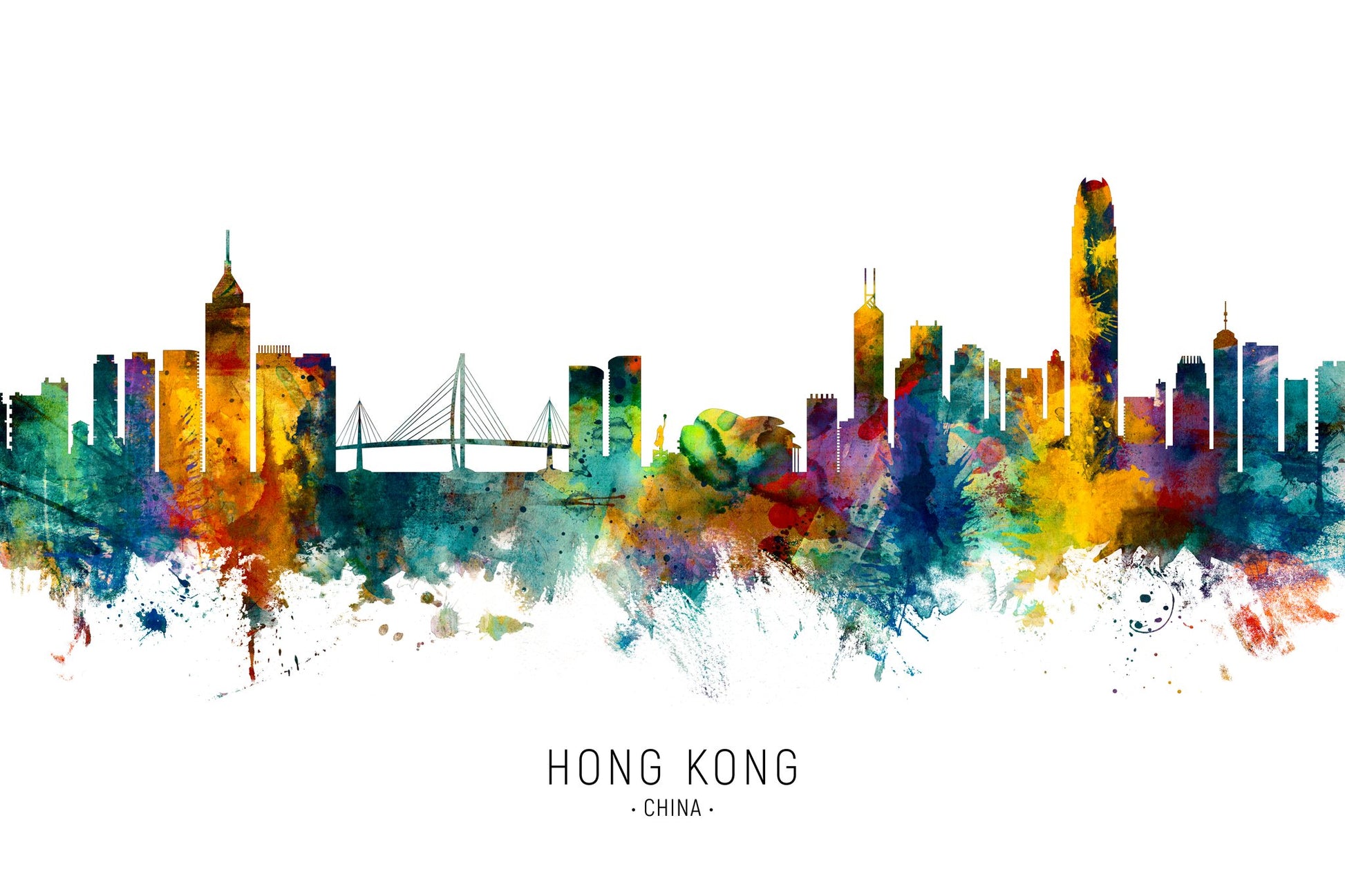 Hong Kong China Skyline - Poster / Art Print